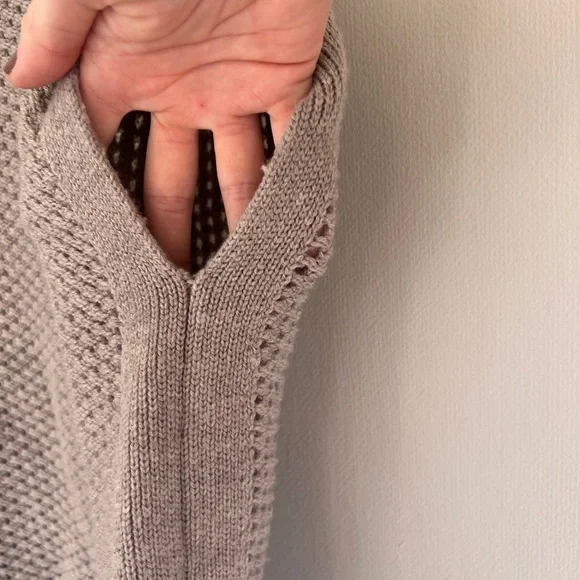 EILEEN FISHER Merino Wool Open Knit Boxy Mock Sweater Lagenlook Quiet Luxury | S - Picture 7 of 12